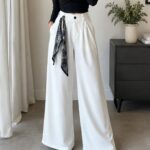 Signature Pleated Wide-Leg Trousers